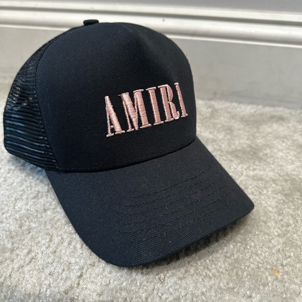 AMIRI Black Mesh Trucker Hat